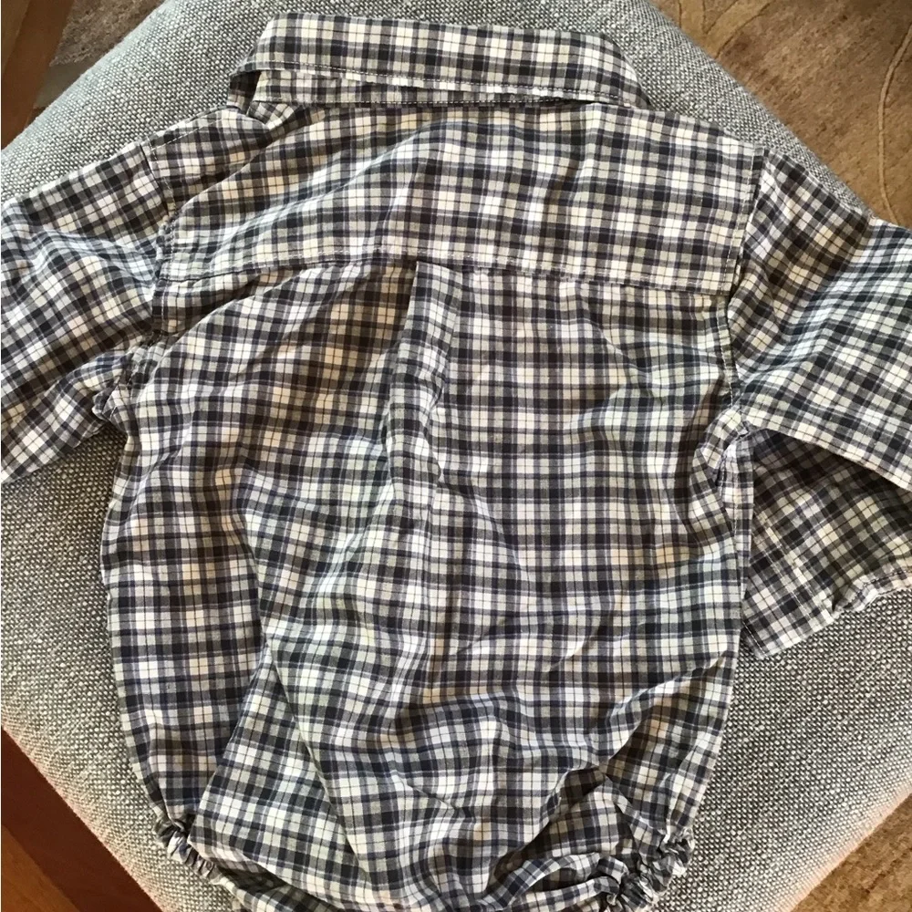 Janie and Jack‎ Poplin Plaid Bodysuit Snaps Long Sleeve Button Down Shirt Boys